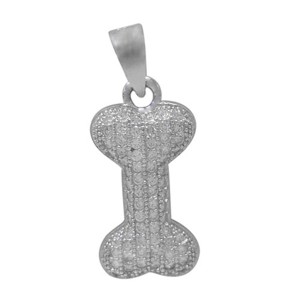 Sterling silver Mirco-pave CZ Dogbone Pendant